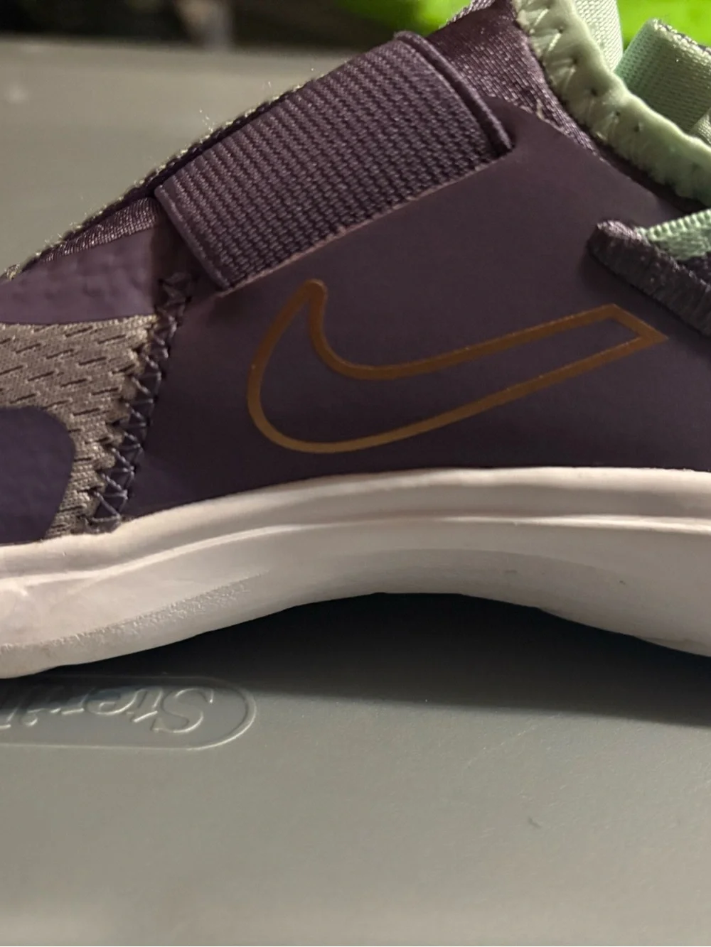 Nike Kids Slip-On Sneakers in Purple and Mint Green
